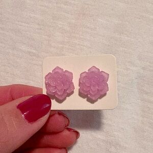 Elegant Purple Floral Earrings